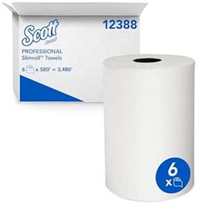 12388 BLANC - Papier à main SLIM ROLL (6 x 580') 