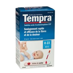 Tempra liquide 0 à 23 mois bte / 25 ml. 0 a 11 KG (W)