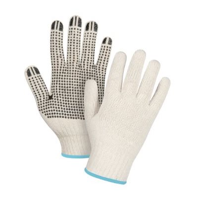 Gants de coton naturel à points de PVC X-large / pr (S)