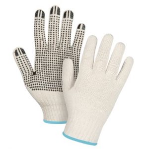 Gants de coton naturel à points de PVC X-large / pr (S)