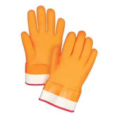 Gants en PVC Orange doublé pour l'hiver / pr (S)