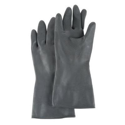 Gants de caoutchouc noir 12" X-large / pr (S)