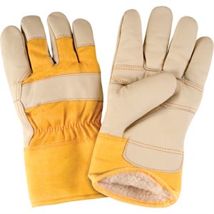 Gants ajusteur pour meubles en cuir doublés boa / acrylique / pr (jaune)