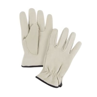 Gants pour conducteur en cuir fleur de vache doublés de coton molletonné / pr (S)