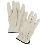 Gants pour conducteur en cuir fleur de vache doublés de coton molletonné  / pr (S)