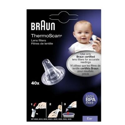 BRAUN couvres thermoscan auriculaire pour thermomètre (pqt / 40) (W)