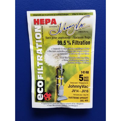 Sacs microfiltre Hepa 1414H pour aspirateur JV14 et JV16 pqt / 5