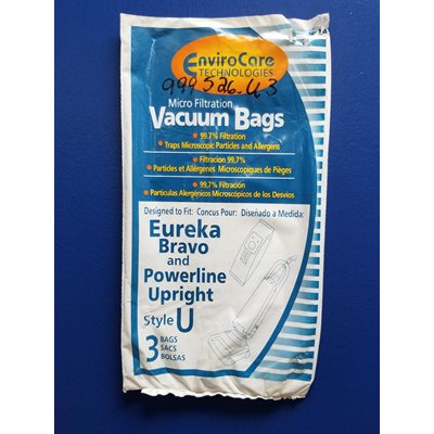 Sacs en papier pour aspirateur Eureka U pqt / 3 (J)