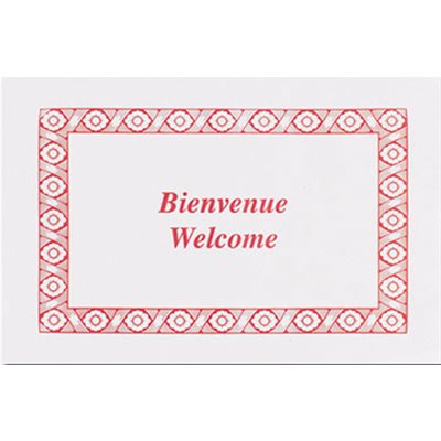 Napperon Bienvenue rouge #1110 pqt / 1000 