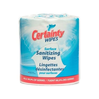 CERTAINTY - Lingette désinfectante pour surface 